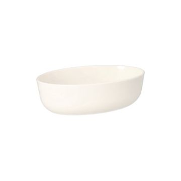 Boîtes alimentaires réutilisables ovale 450 ml 5 cm x 10,5 cm x 15,5 cm blanc "Cella"