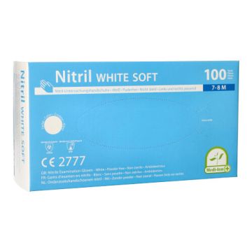 "Medi-Inn®" Gants, Nitrile, sans poudre "White Soft" blanc Taille M