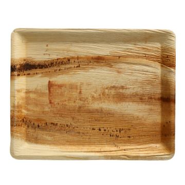 Plateaux de service, Feuille de palmier "pure" rectangulaire 2 cm x 26 cm x 32 cm