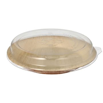 Assiettes, feuille de palmier rond 500 ml Ø 23 cm · 5,3 cm avec couvercles rPET