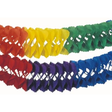 Guirlande pour grands espaces, papier Ø 25 cm · 10 m "Rainbow" ininflammable