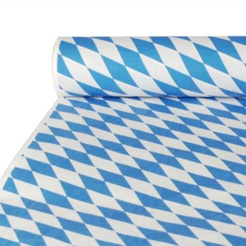 Nappe damassée 10 m x 1 m "Bavarois bleu"