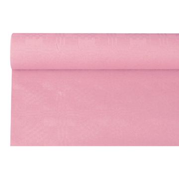 Nappe en papier damassée 6 m x 1,2 m rose clair