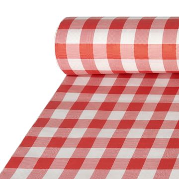 Nappe damassée 50 m x 1 m rouge "Vichy Karo"