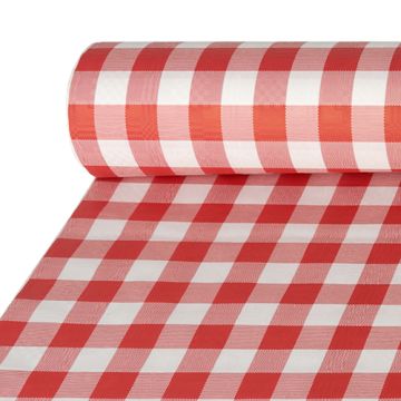 Nappe damassée 50 m x 1 m rouge "Vichy Karo"