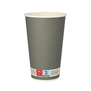 Gobelets, carton 0,4 l Ø 9 cm · 13,5 cm gris "Beer"