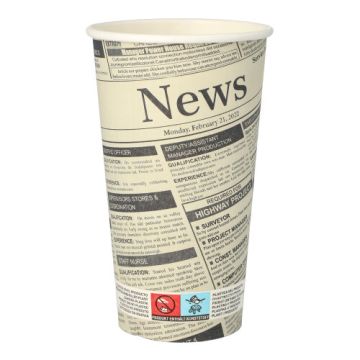 Gobelets, carton "To Go" 0,5 l Ø 9 cm · 15 cm blanc "Newsprint"