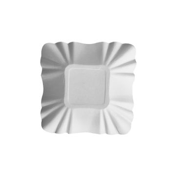 Coupelles, carton "pure" rectangulaire 9 cm x 9 cm x 3 cm blanc