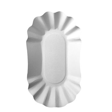 Coupelles, carton "pure" ovale 10,5 cm x 17,5 cm x 3 cm blanc