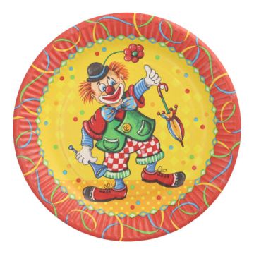 Assiettes, carton rond Ø 23 cm "Clown"