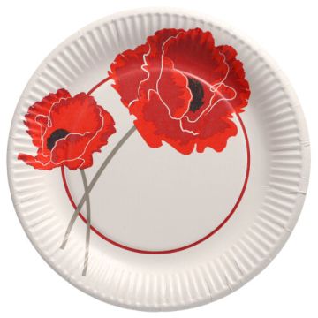 Assiettes, carton rond Ø 23 cm "Poppy"