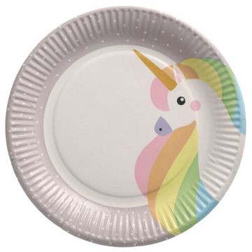 Assiettes, carton rond Ø 23 cm "Unicorn"