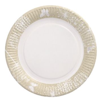 Assiettes, carton rond Ø 23 cm beige "Meadow"