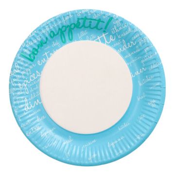 Assiettes, carton rond Ø 23 cm bleu "Table Pleasures"