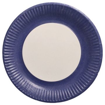 Assiettes, carton rond Ø 23 cm bleu foncé