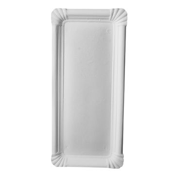 Assiettes, carton "pure" rectangulaire 11 cm x 24 cm blanc