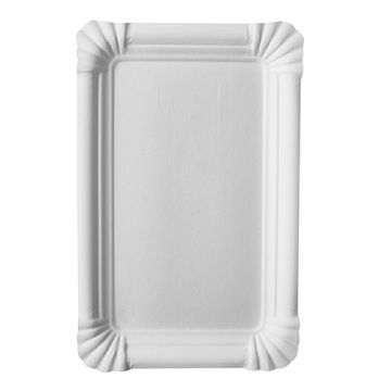 Assiettes, carton "pure" rectangulaire 13 cm x 20 cm blanc