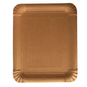 Assiettes, carton "pure" rectangulaire 16,5 cm x 20 cm marron