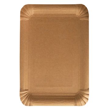 Assiettes, carton "pure" rectangulaire 16,5 cm x 23 cm marron