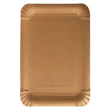 Assiettes, carton "pure" rectangulaire 18 cm x 26 cm marron