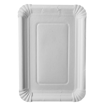 Assiettes, carton "pure" rectangulaire 18 cm x 26 cm blanc