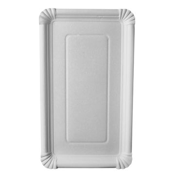 Assiettes, carton "pure" rectangulaire 18 cm x 33 cm blanc