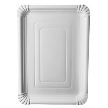 Assiettes, carton "pure" rectangulaire 24 cm x 33 cm blanc