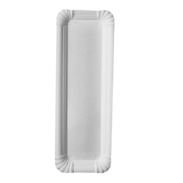 Assiettes, carton "pure" rectangulaire 8 cm x 23 cm blanc