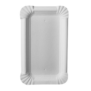 Assiettes, carton "pure" rectangulaire 9 cm x 15 cm blanc