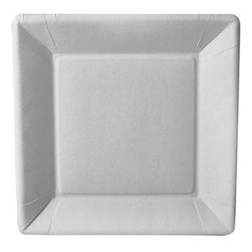 Assiettes, carton "pure" rectangulaire 22,5 cm x 22,5 cm x 1,8 cm blanc