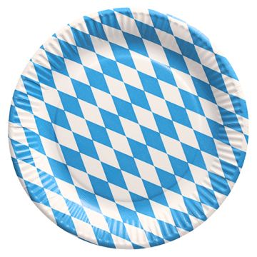 Assiettes, carton rond Ø 23 cm "Bavarois bleu"