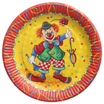 Assiettes, carton "Biobased Party" rond Ø 23 cm "Clown"