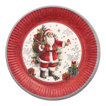 Assiettes, carton rond Ø 23 cm "HoHoHo"