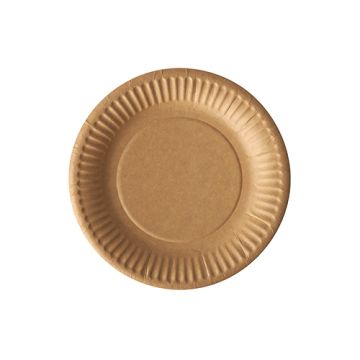 Assiettes, carton "pure" rond Ø 15 cm marron