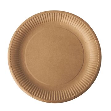 Assiettes, carton "pure" rond Ø 23 cm marron