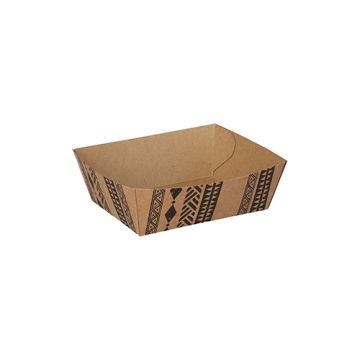 Barquettes snack, carton 8,5 cm x 10,5 cm marron "Maori" petit