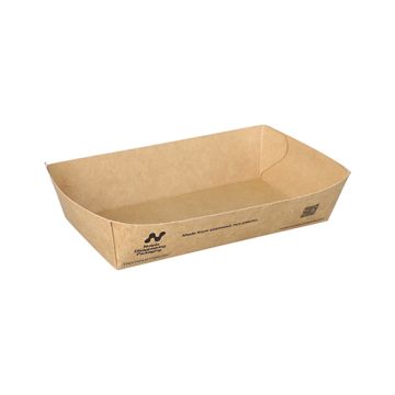 Barquettes snack, carton "NOTPLA" 3,8 cm x 8,5 cm x 15,5 cm marron