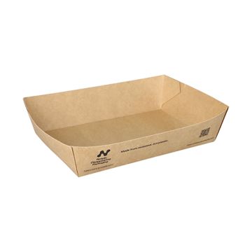 Barquettes snack, carton "NOTPLA" 4 cm x 11 cm x 16 cm marron