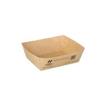 Barquettes snack, carton "NOTPLA" 3,5 cm x 7 cm x 9 cm marron