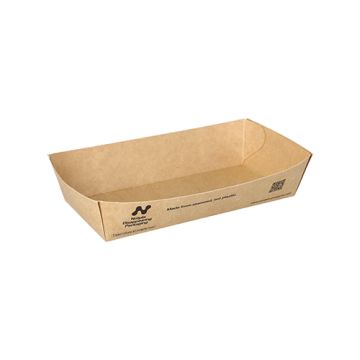 Barquettes snack, carton "NOTPLA" 3,5 cm x 7 cm x 15 cm marron