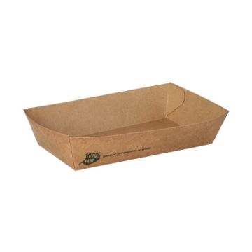 Barquettes snack, carton "pure" 10,5 cm x 17 cm marron "100% Fair" grand format