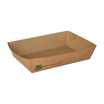 Barquettes snack, carton "pure" 13 cm x 18 cm marron "100% Fair" très grande taille