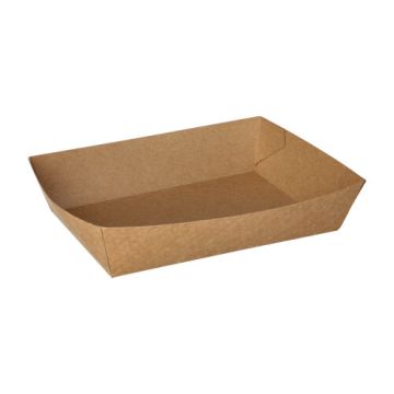 Barquettes snack, carton "pure" 13 x 18 cm marron, très grande taille