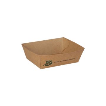 Barquettes snack, carton "pure" 8,5 cm x 10,5 cm marron "100% Fair" petit