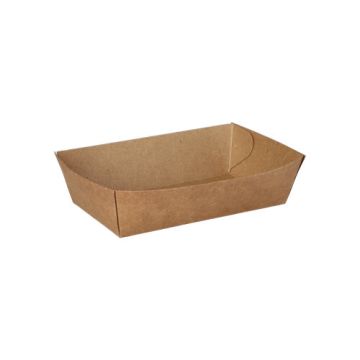 Barquettes snack, carton "pure" 3,5 cm x 7 cm x 12 cm marron