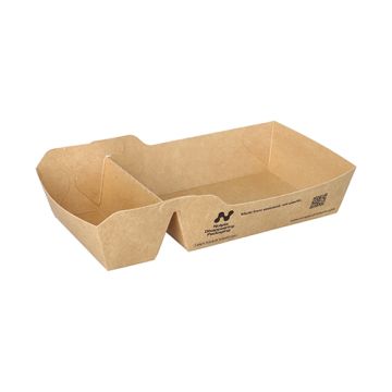 Barquettes snack, carton "NOTPLA" 3,5 cm x 8,5 cm x 16,5 cm marron