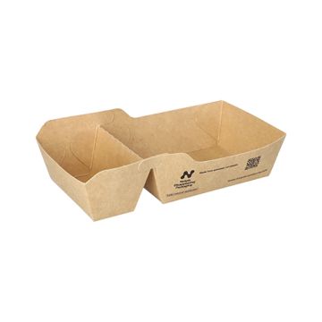 Barquettes snack, carton "NOTPLA" 3,5 cm x 7 cm x 14,5 cm marron