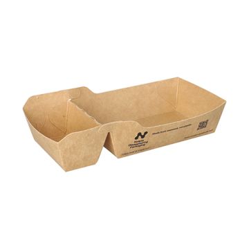 Barquettes snack, carton "NOTPLA" 3,5 cm x 7 cm x 16,5 cm marron