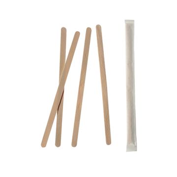 Agitateurs, bois "pure" 14 cm x 6 mm emballage individuel