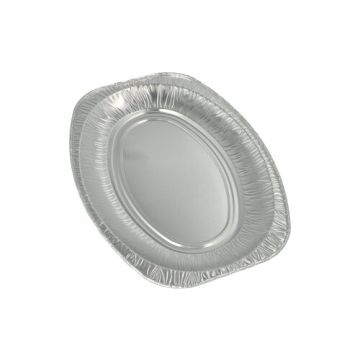 Plat de service, en aluminium ovale 35 x 24,5 cm